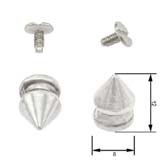 Punk Rock kúpos dísz szegecs 12 mm - NIKKEL